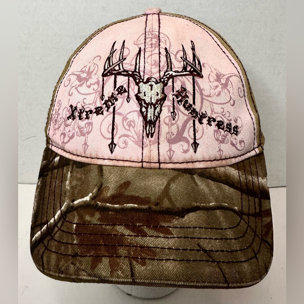 Extreme Huntress Cap Pink Camouflage Hat Buck Wear Embroidered Dear